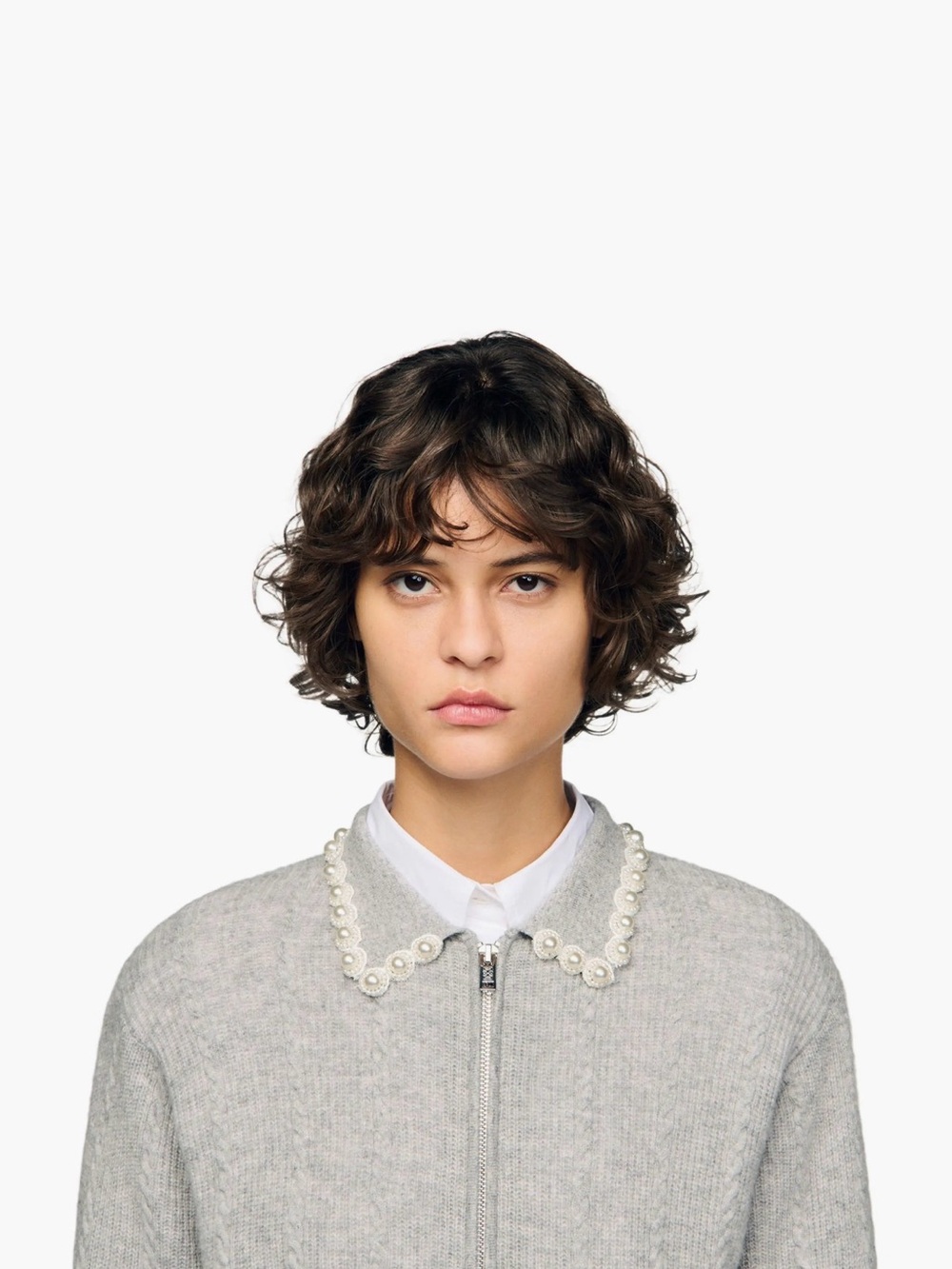Sandro Ameo Beaded Collar Cardigan - Picture 4 of 9